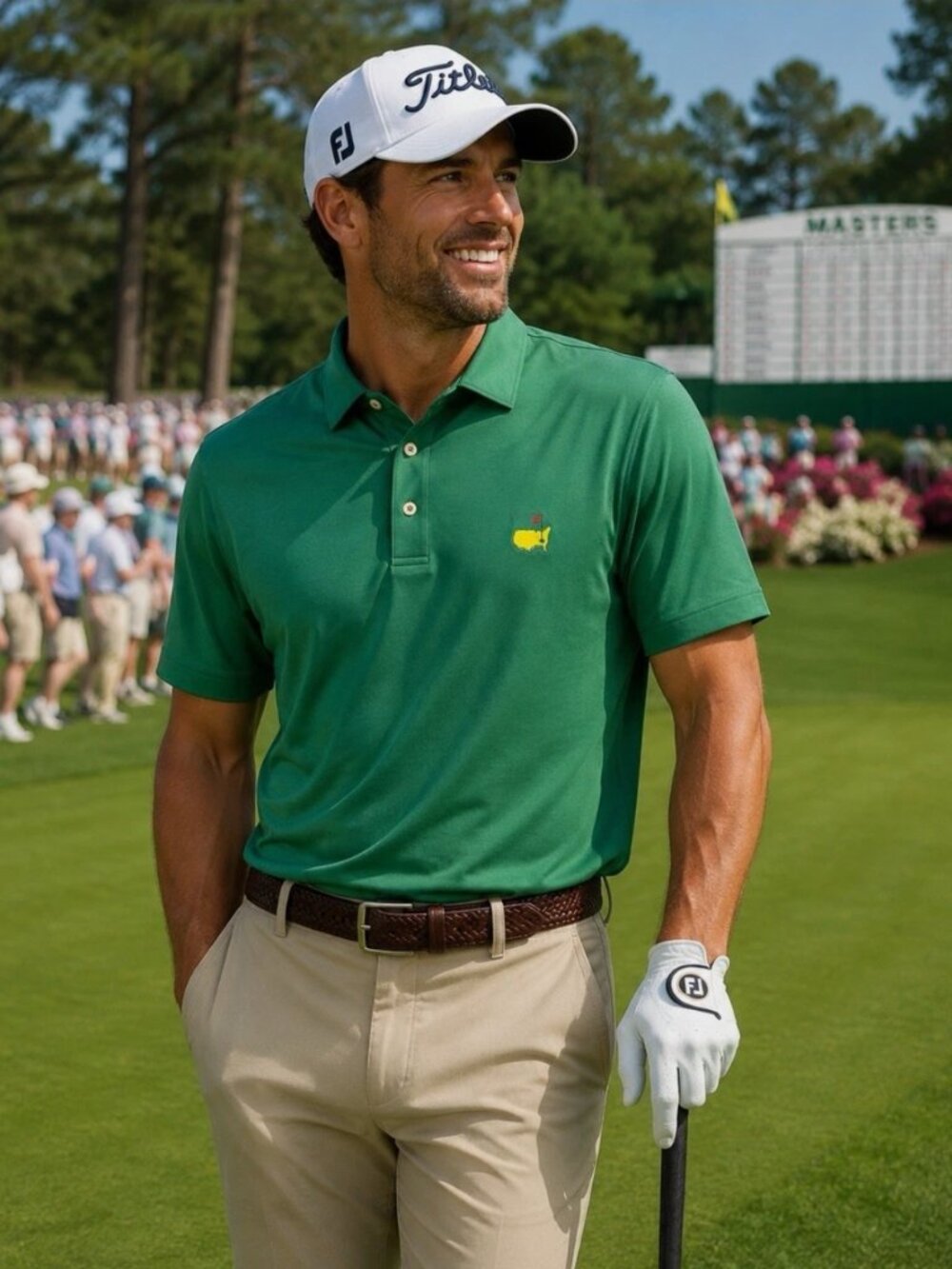 Masters Tech Golf Polo Shirt Men’s Large Green Augusta Performance